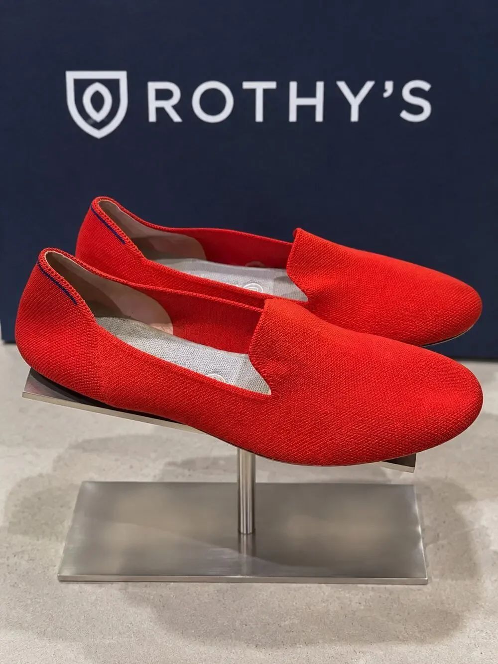 Rothy’s The Loafer Chili Red Knit Flats Women’s Size 11 Washable